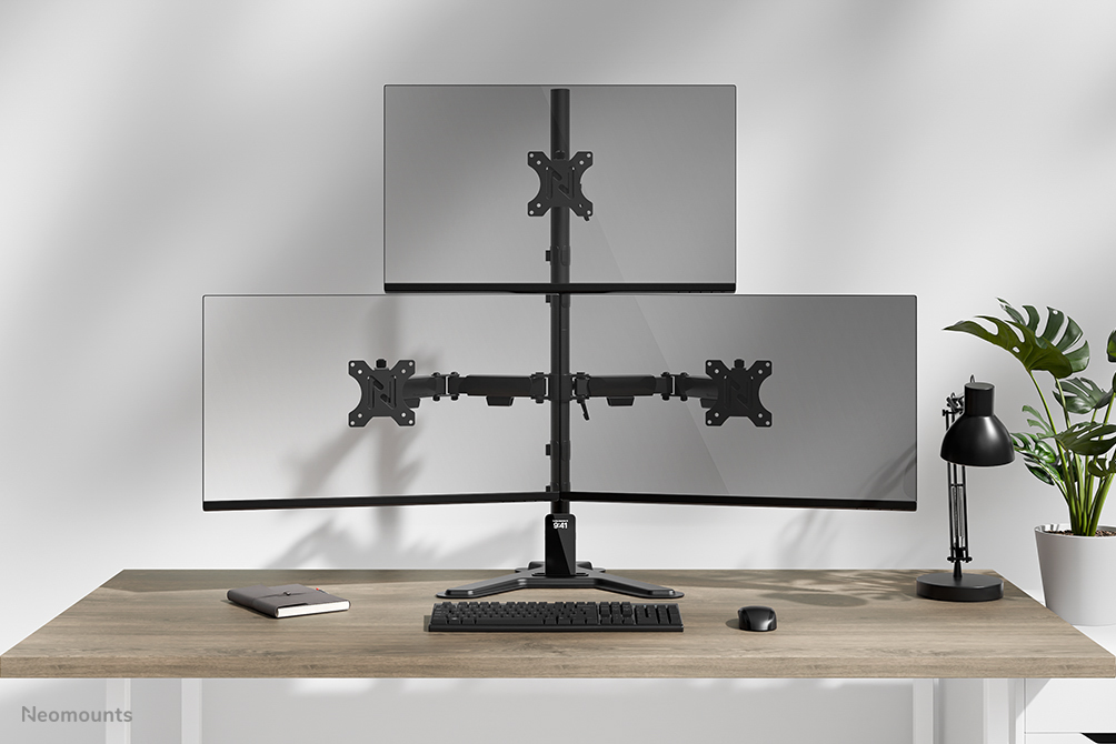 Neomounts DS45-600BL2-1 Monitorständer für drei Bildschirme 10-32"